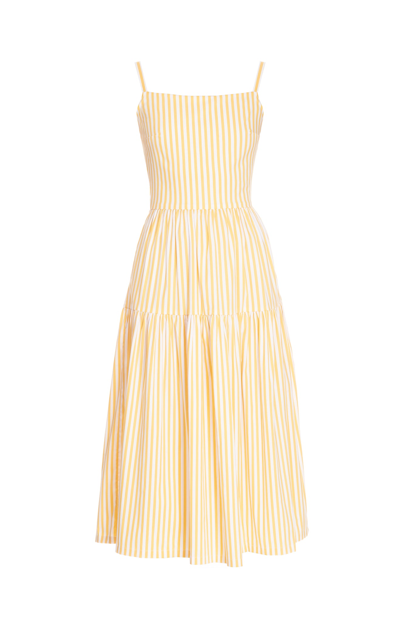 Rubi Yellow Cotton Midi Dress