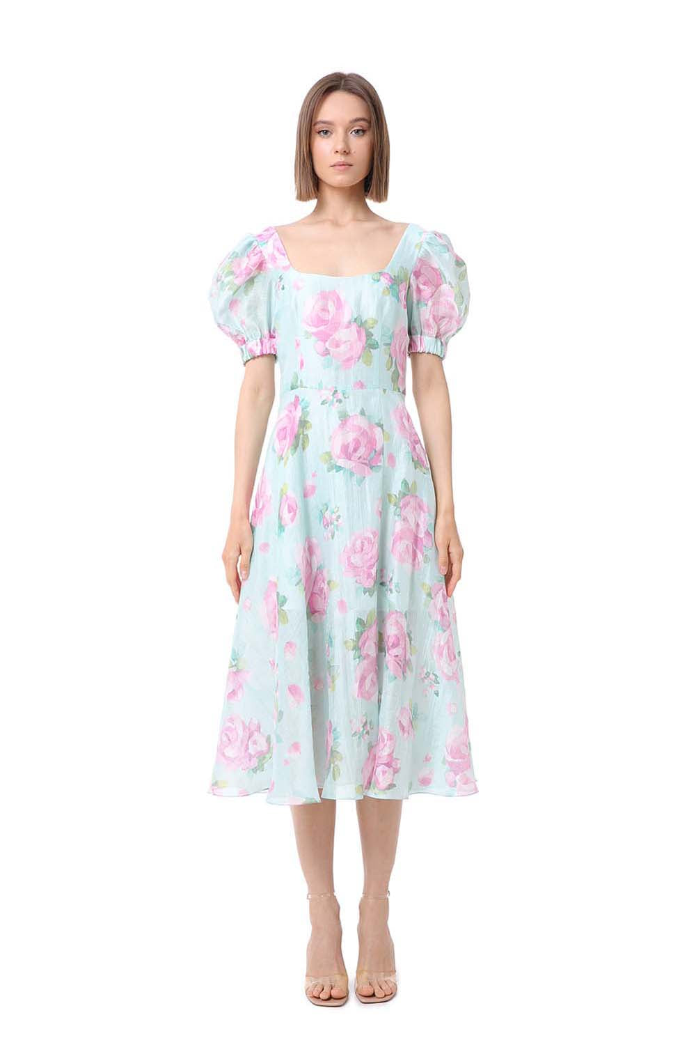Bonita Floral Linen Midi Dress – YASYA MINOCHKINA