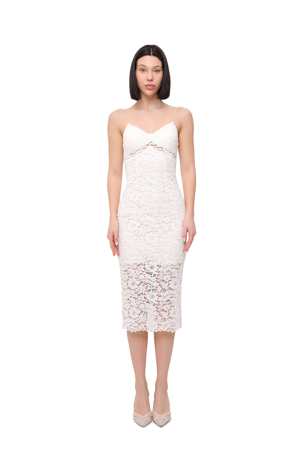 ivory lace midi dress Mila Size:13W Black cowboy boots A LINEN BLEND TUNIC SHIRT global-subheading-Open-Back Satin Gown