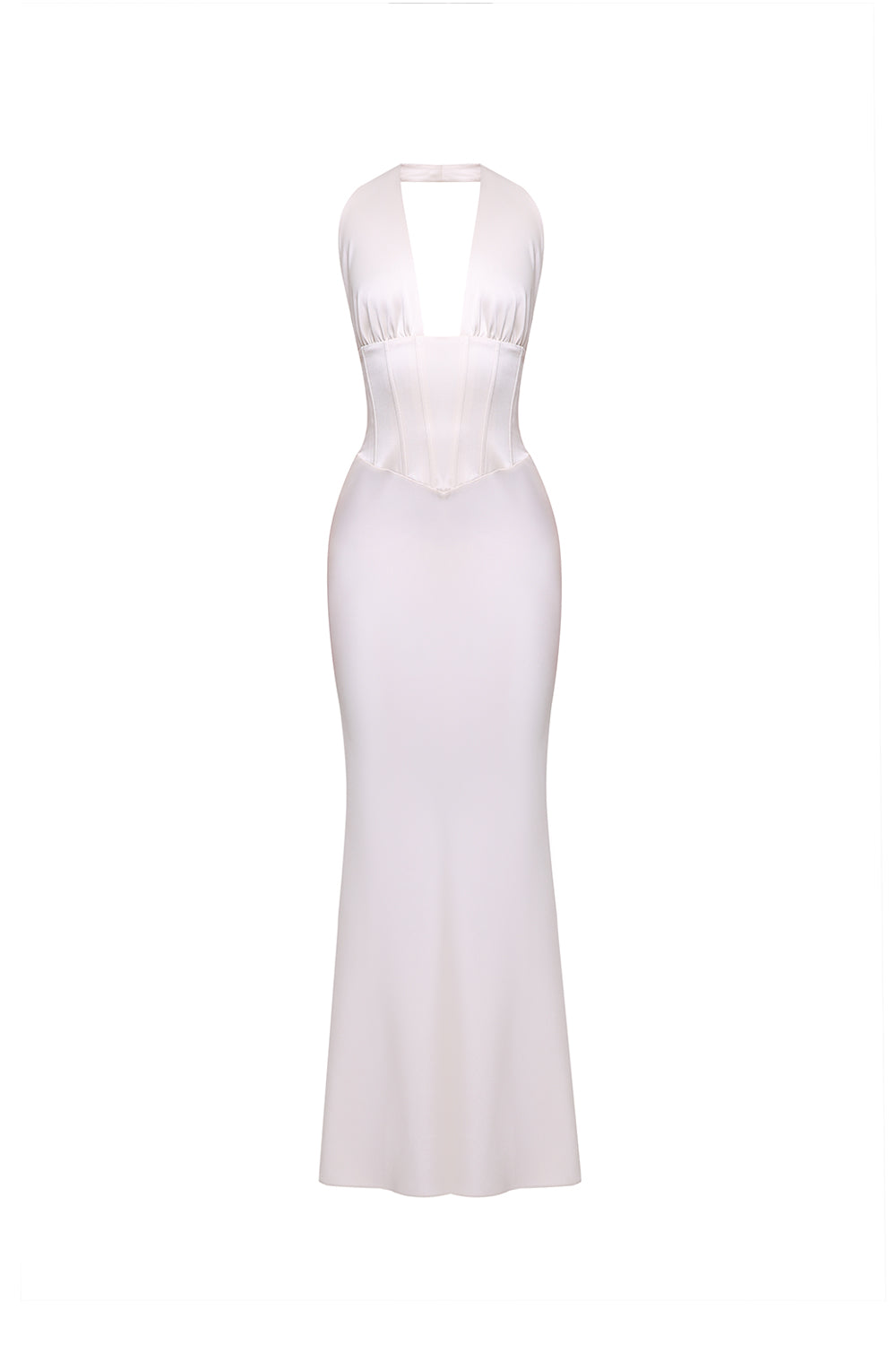 ivory corset maxi dress Leila Satin Corset Maxi Dress / Ivory | MESHKI