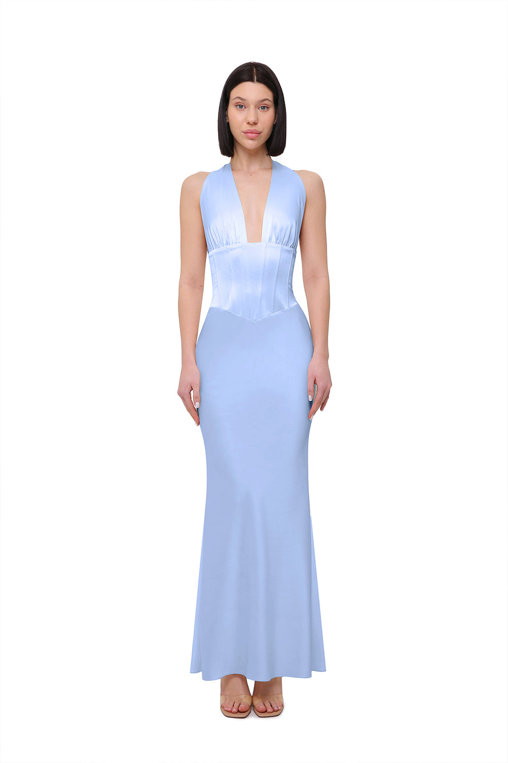 Monaco Sky Blue Corset Maxi Dress – YASYA MINOCHKINA