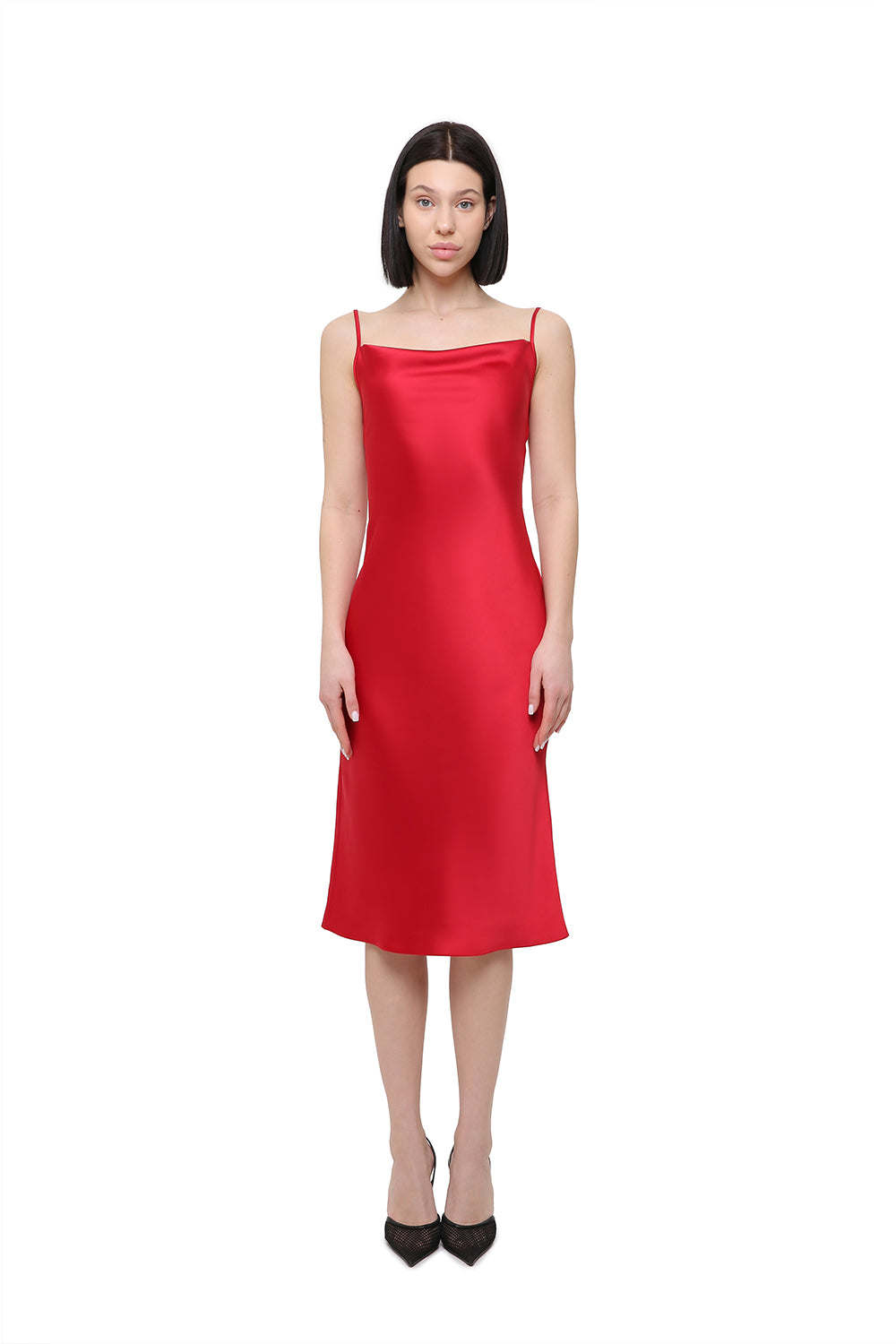 Janna Red Silk Slip Dress – YASYA MINOCHKINA