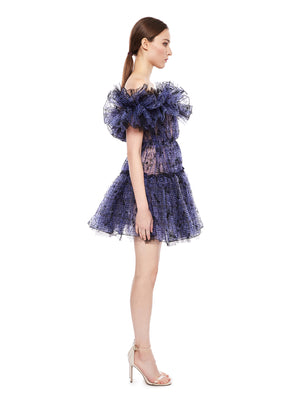 Perri Ruffle Silk Organza Mini Dress