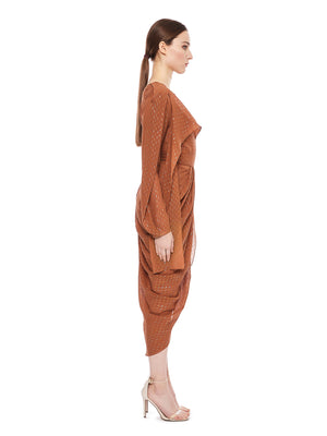 Genevive Asymmetrical Hemline Silk Dress