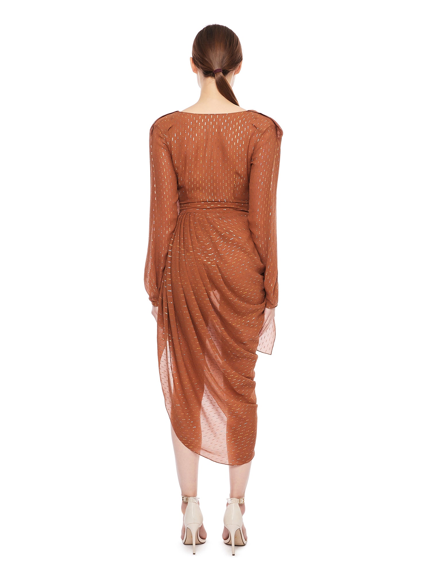 Genevive Asymmetrical Hemline Silk Dress