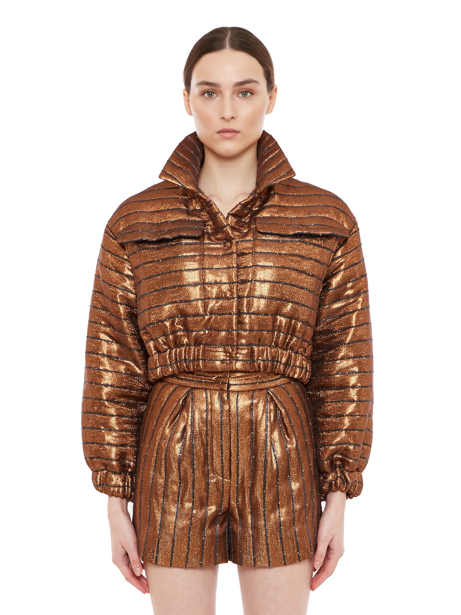 Bronze Puffer Crop Jacket – YASYA MINOCHKINA