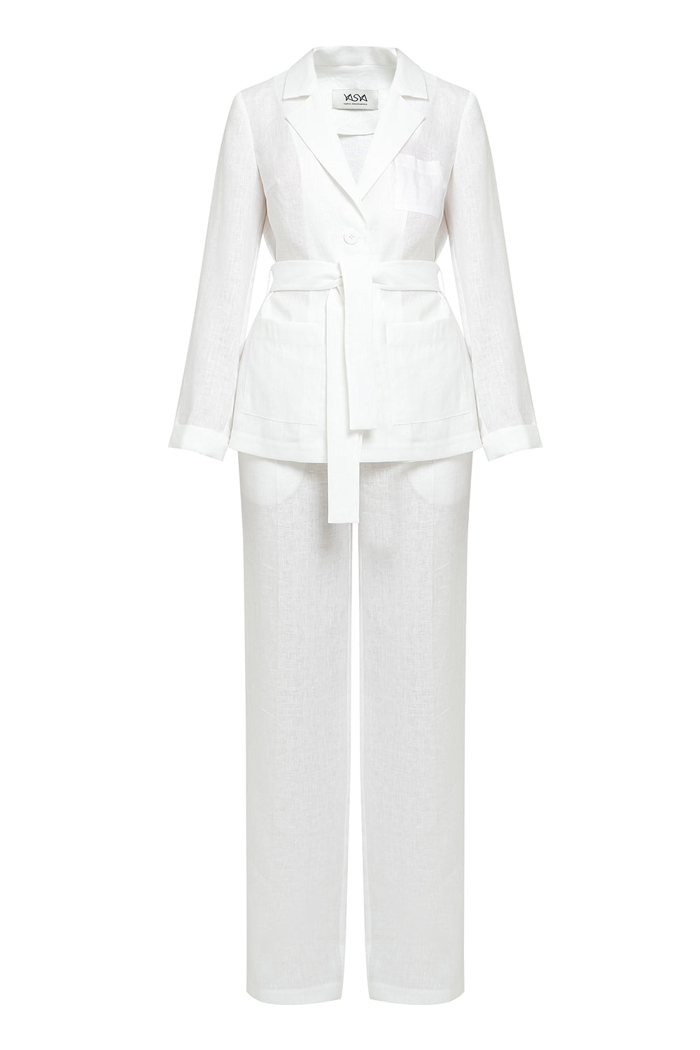Capri White Linen Set M
