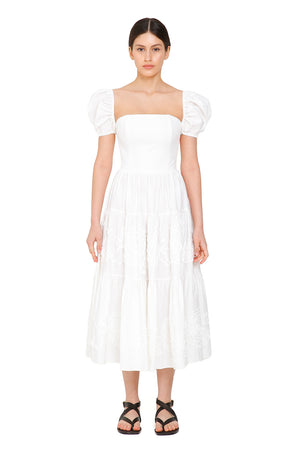 Sicilia White Bustier Midi Dress