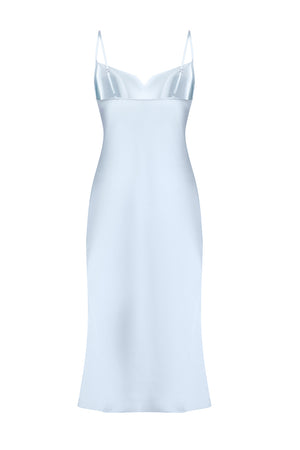Janna Sky Blue Silk Slip Dress