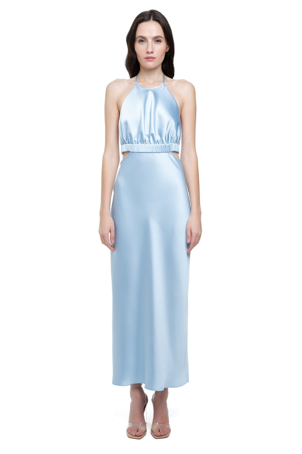 Ambretta Sky Blue Halter Midi Dress XS