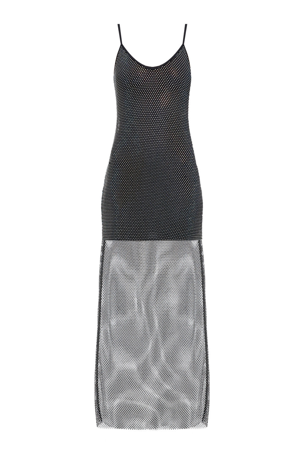 Adana Multicolour Crystal Mesh Midi Dress M