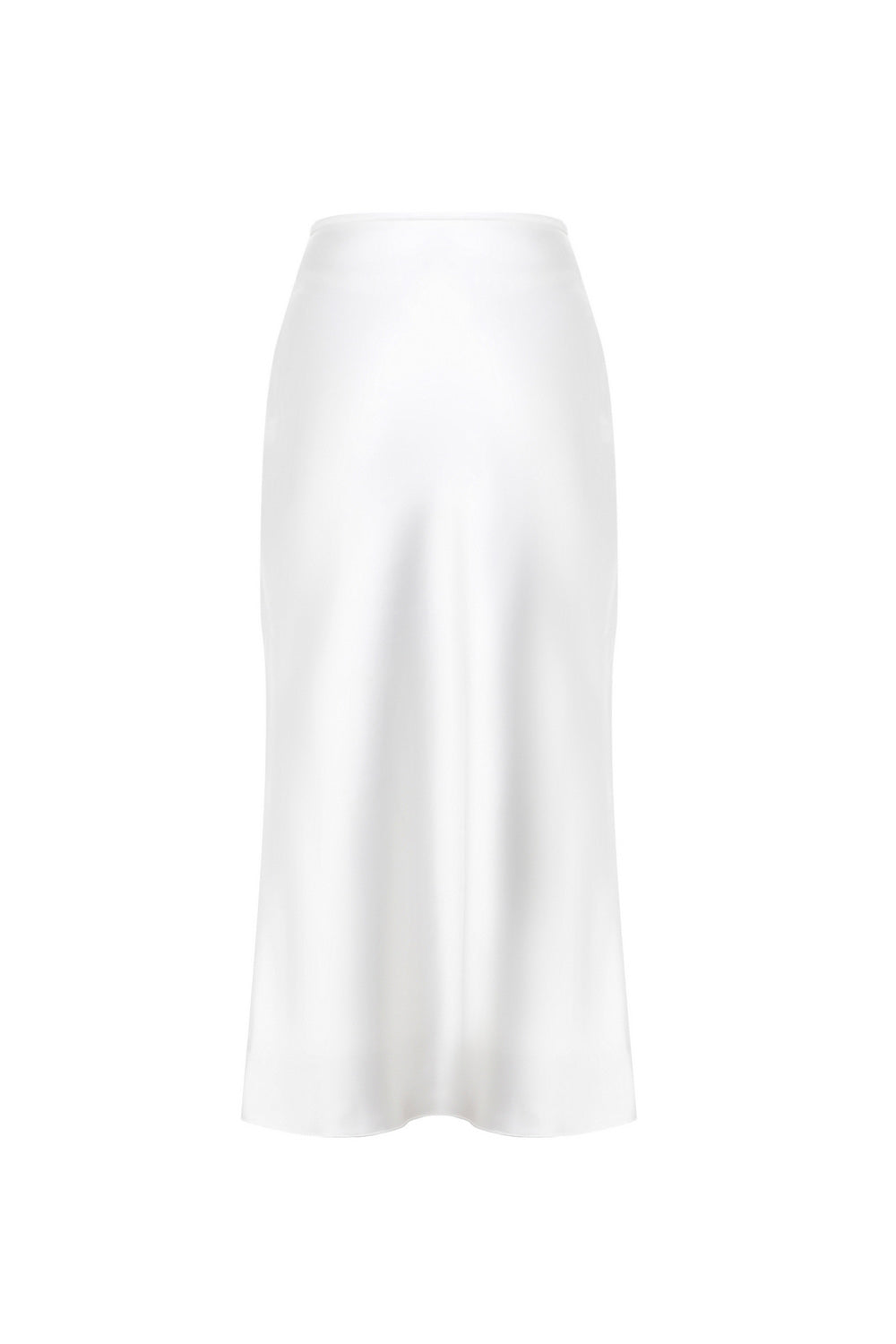 Melody White Silk Midi Skirt