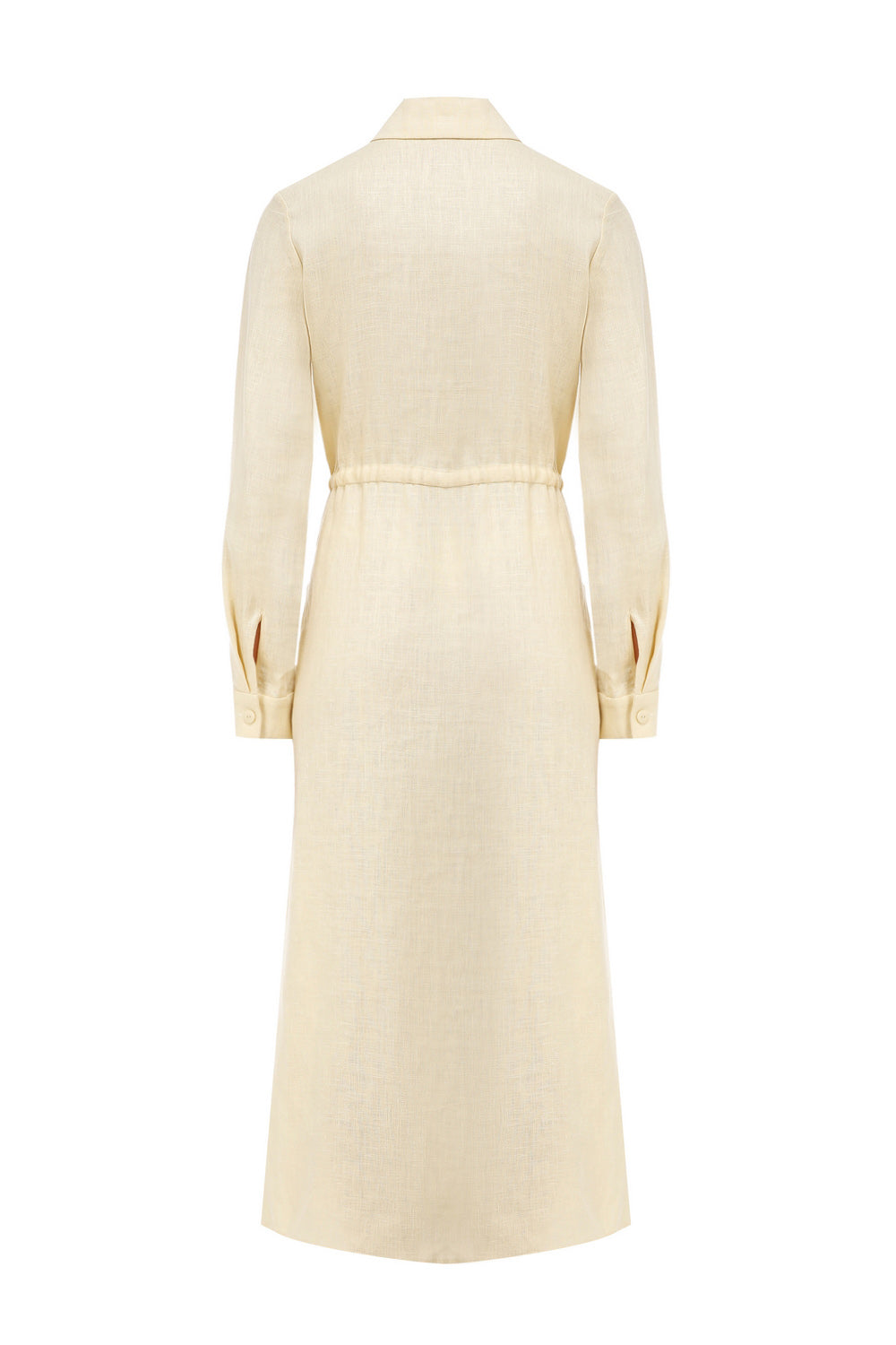 LP Light Yellow Linen Midi Shirt Dress M/L LP Light Yellow Linen Midi Shirt Dress M/L