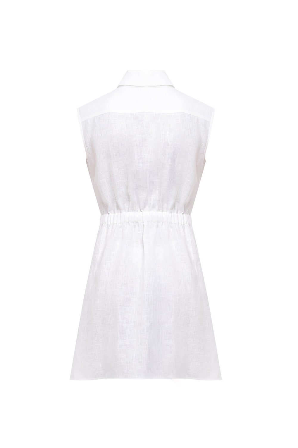 LP White Sleeveless Linen Shirt Dress  YASYA MINOCHKINA
