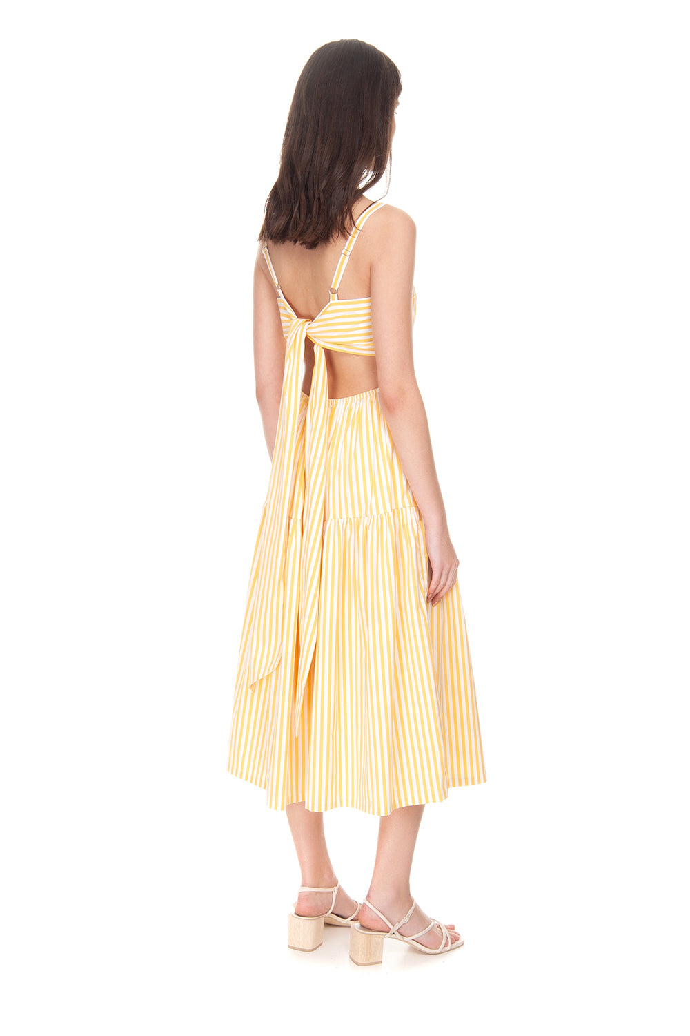 Rubi Yellow Cotton Midi Dress