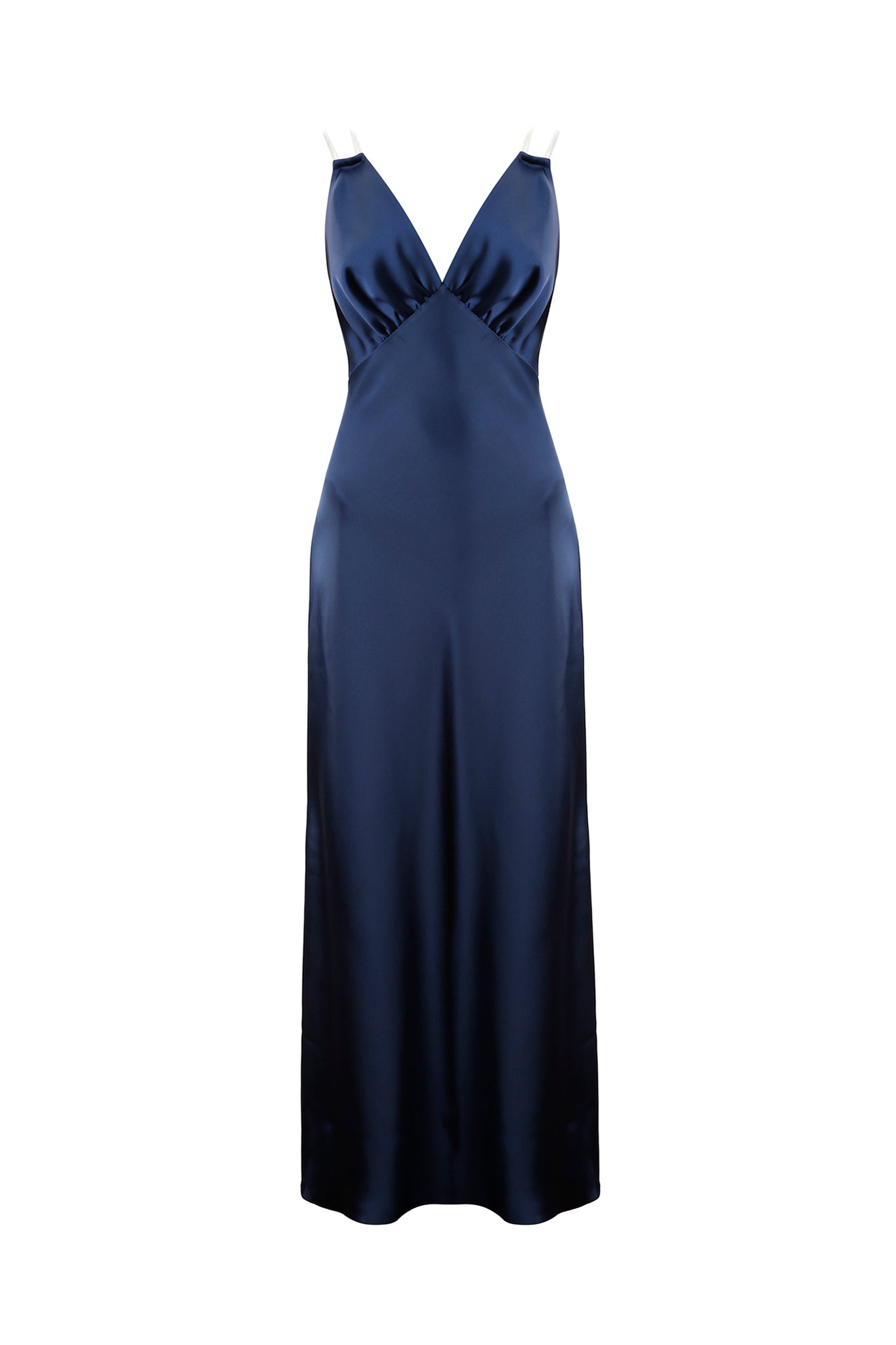 Eden Roc Midnight Blue Midi Silk Dress