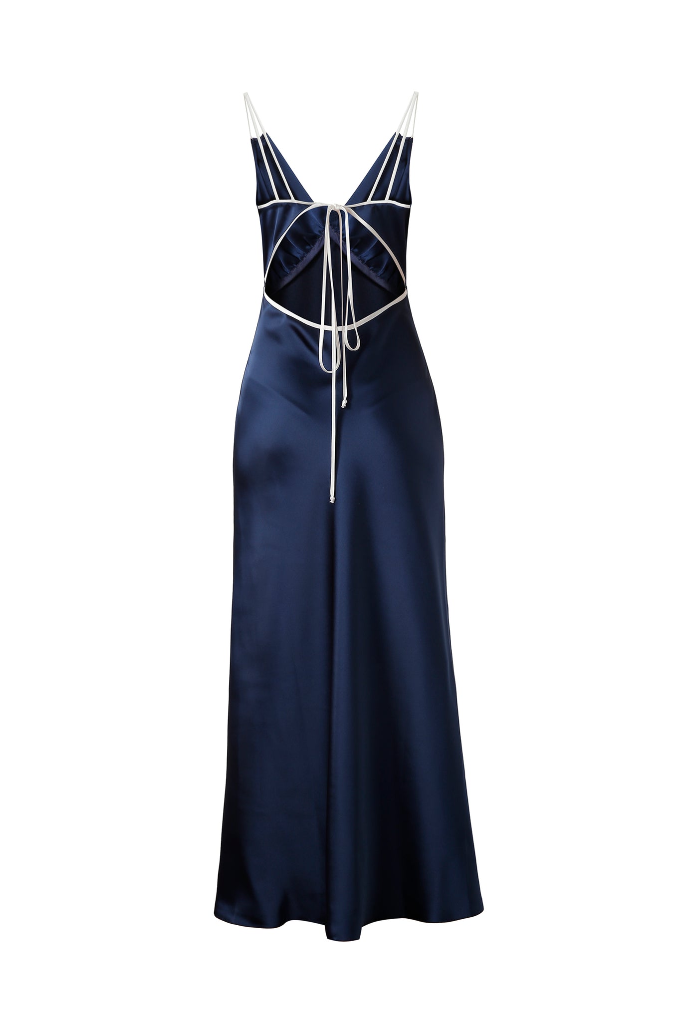Eden Roc Midnight Blue Midi Silk Dress