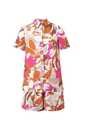 Floral Print Shorty Linen Costume