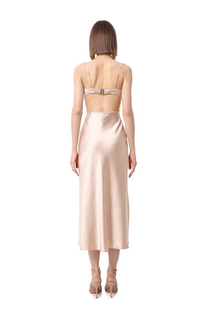 Elegant V-Neck Silk Dress