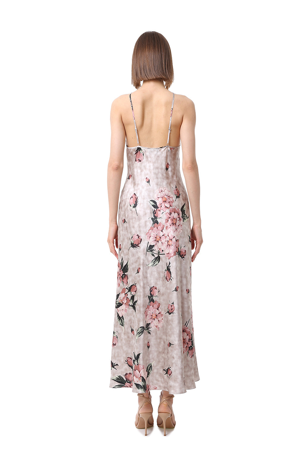 Renesmee Floral Print Silk Midi Dress