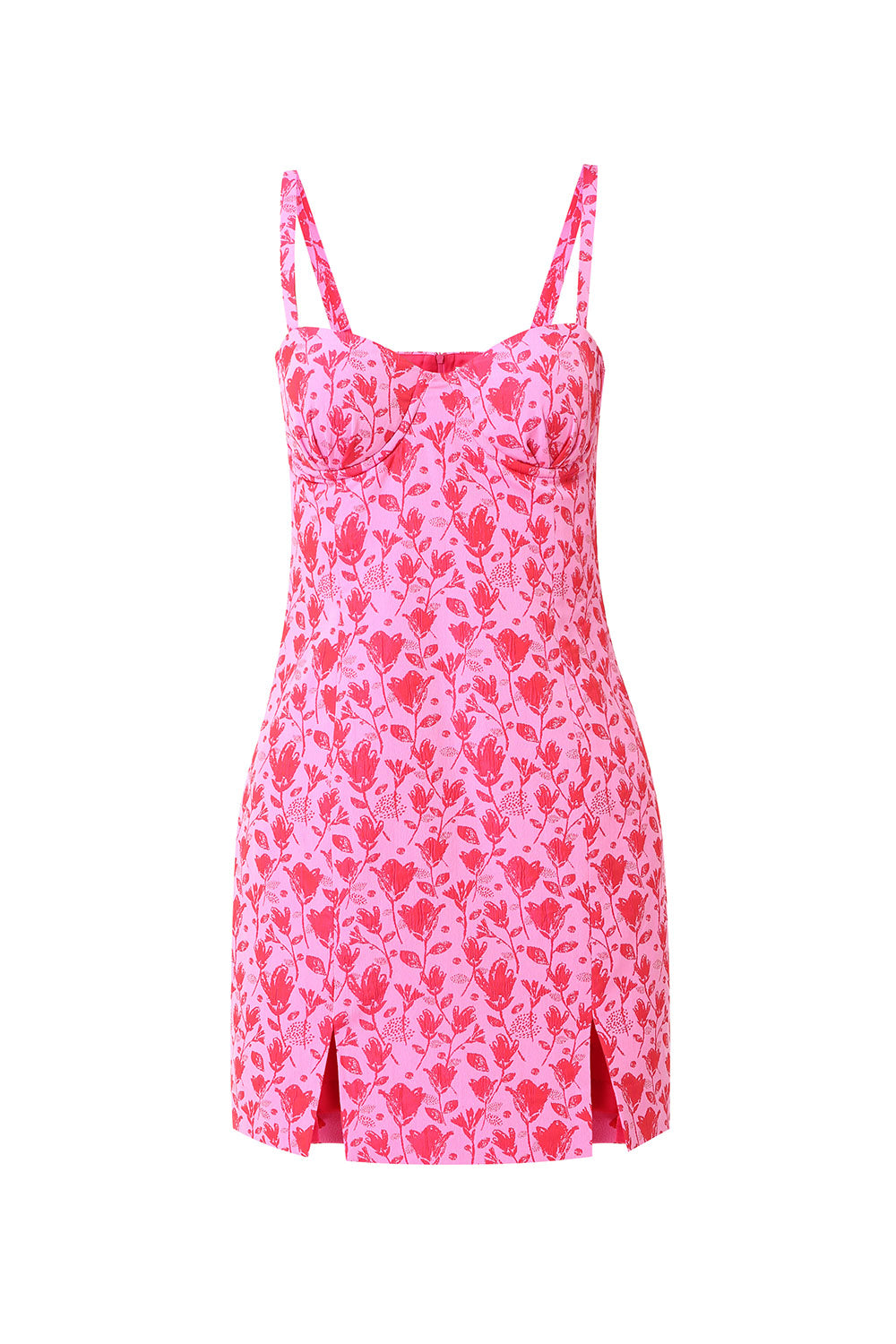 Arely Pink Bustier Mini Dress With Slits