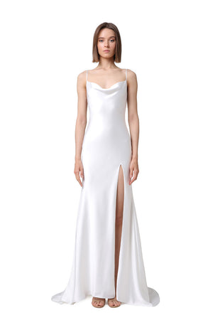 Marcela Slip Wedding Dress With High Slit YASYA MINOCHKINA Marcela Slip Wedding Dress With High Slit YASYA MINOCHKINA