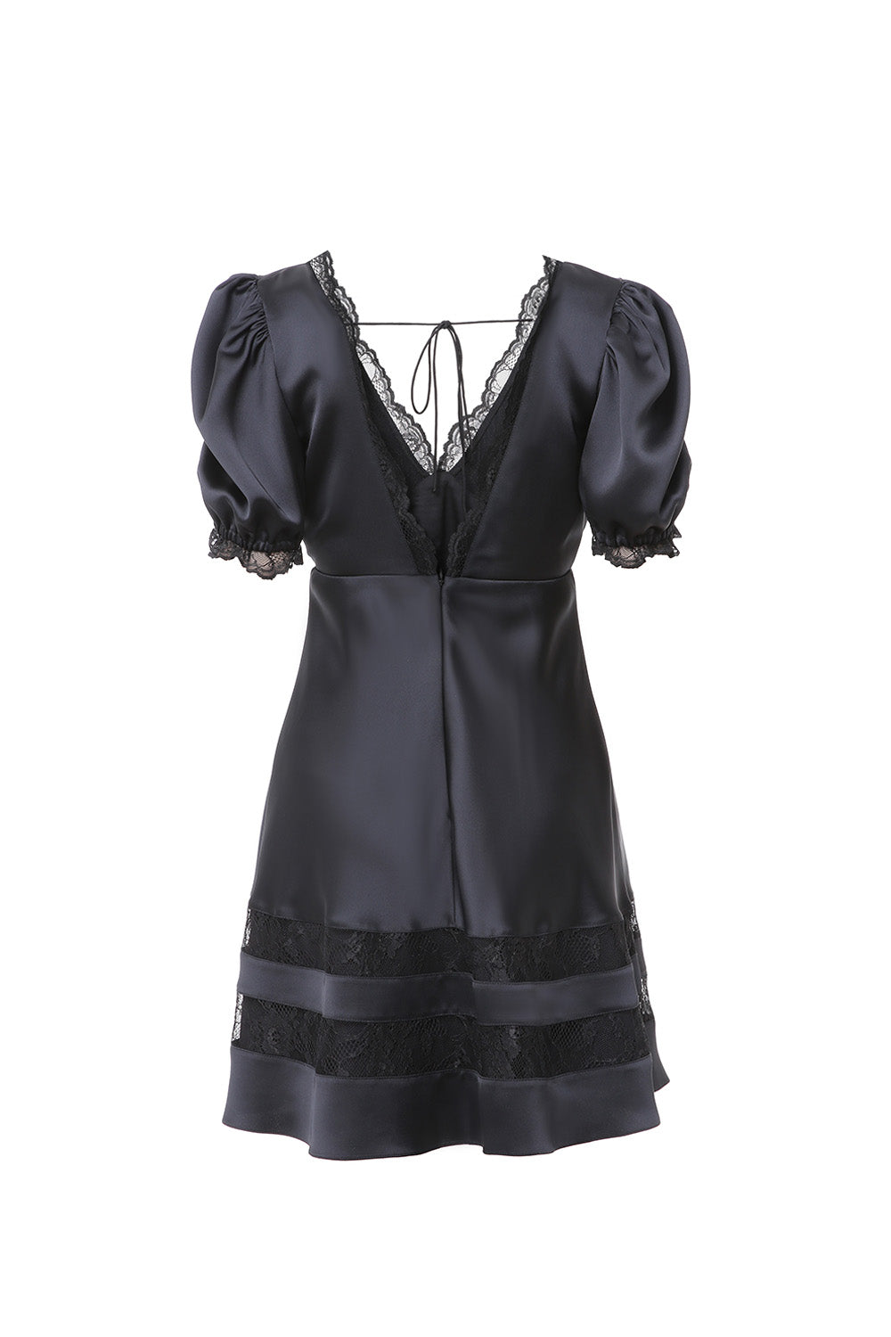 Elin Lace Trimmed Silk Mini Dress YASYA MINOCHKINA Elin Lace Trimmed Silk Mini Dress YASYA MINOCHKINA