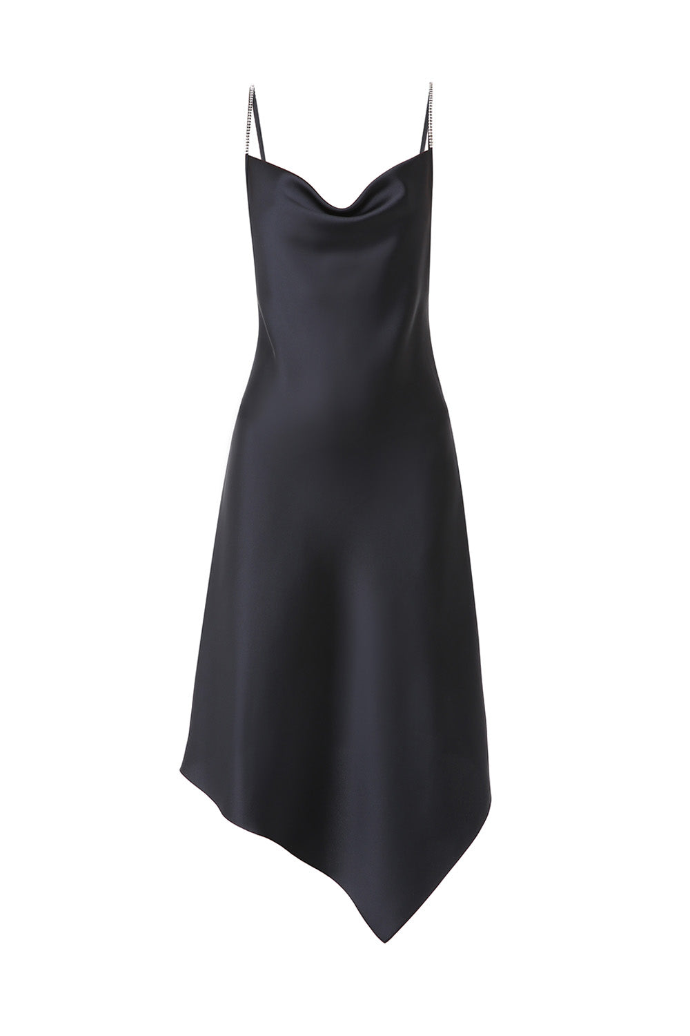 navy blue dress for baby girl Asymmetrical Drop Waist High-Low Slip Dress main image 1