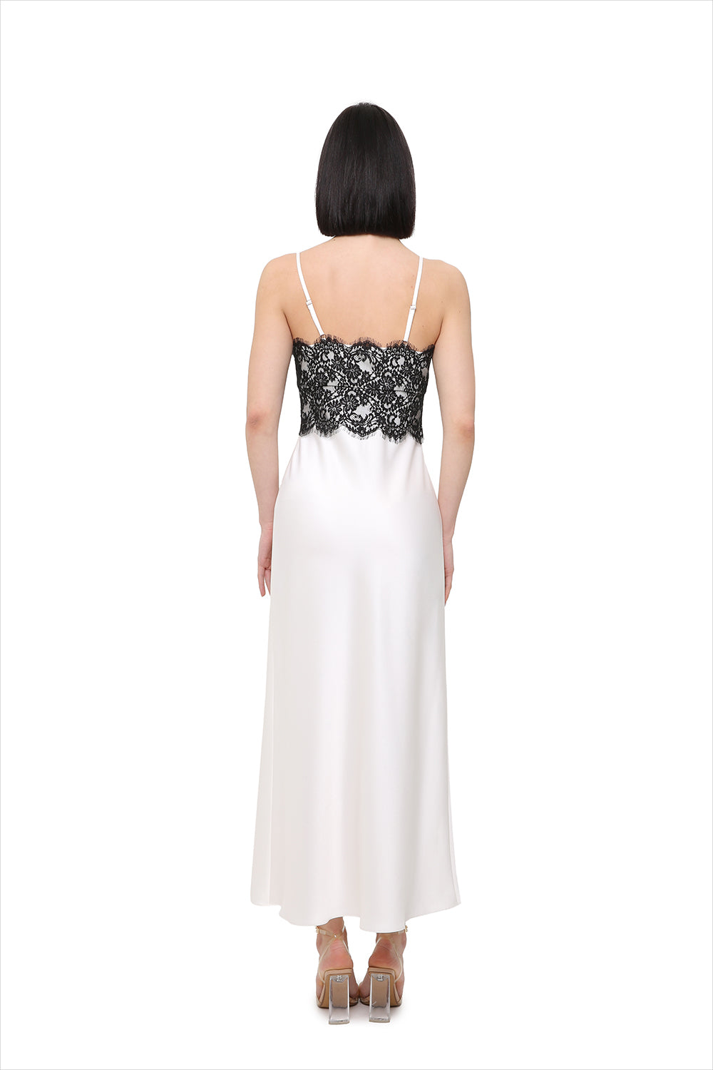 Bianca Ivory Lace Slip Dress  YASYA MINOCHKINA