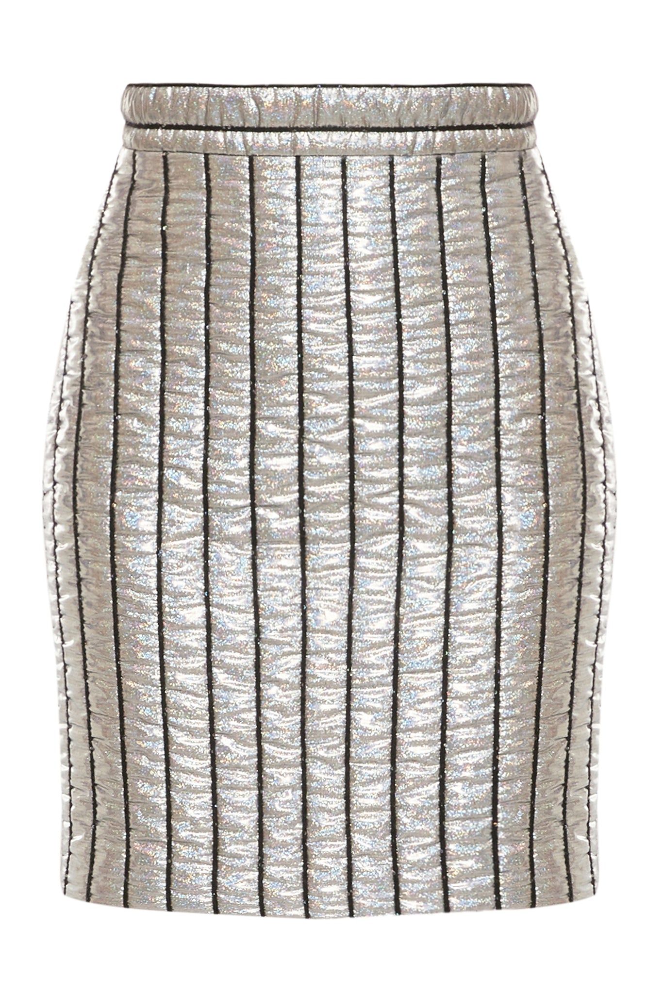 Silver Puffer Mini Skirt