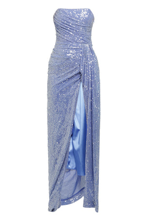 Gigi Sequined Corset Draped Gown