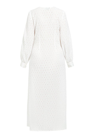 Evual White Cotton Shirt Dress