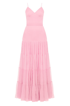 Mykonos Silk Maxi Pink Dress