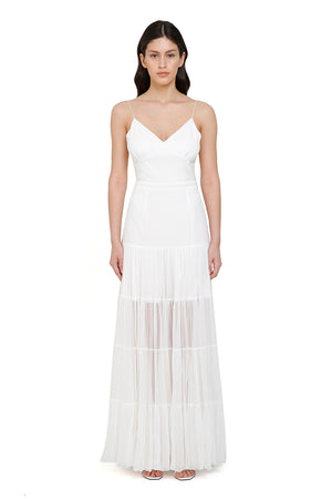 Mykonos Silk Maxi White Dress