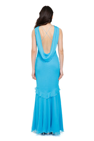 Maya Silk Blue Dress