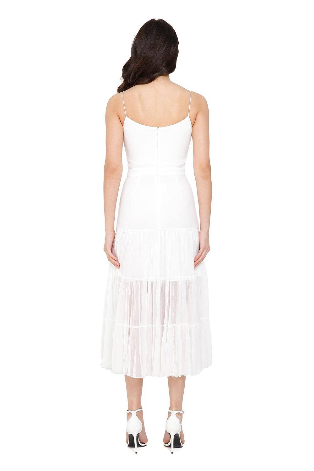 Mykonos Silk Midi White Dress