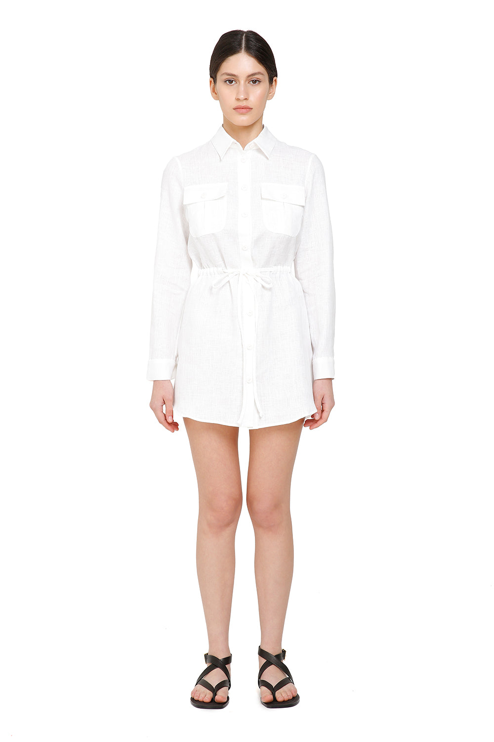 LP White Linen Shirt Dress