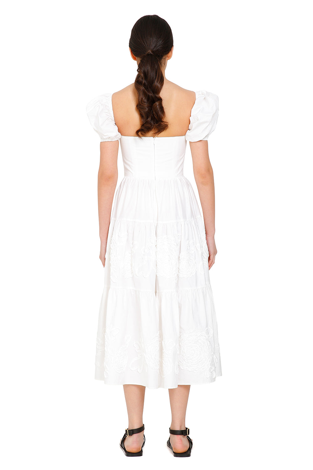 Sicilia White Bustier Midi Dress