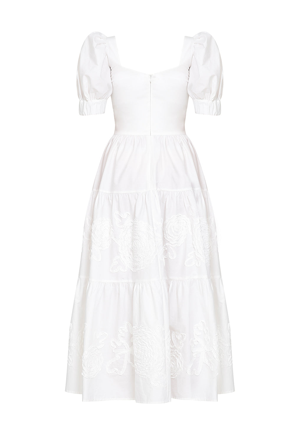 White Flower Midi Dress