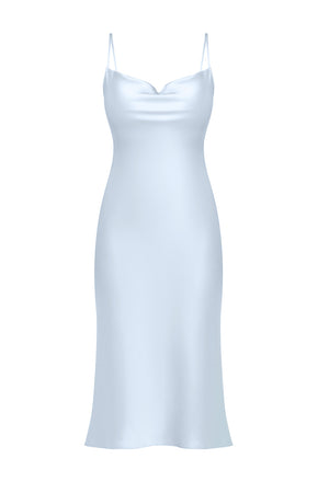 blue slip dress amazon slip dress nightgown Royal Blue Satin Nightgown Mini Cowl Neck Slip XS / Royal Blue