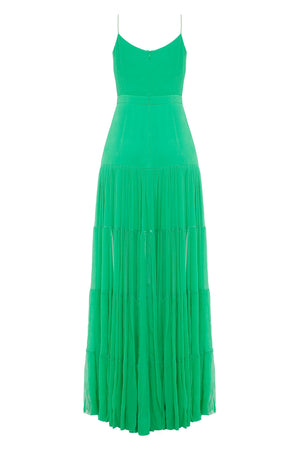 Mykonos Silk Maxi Green Dress