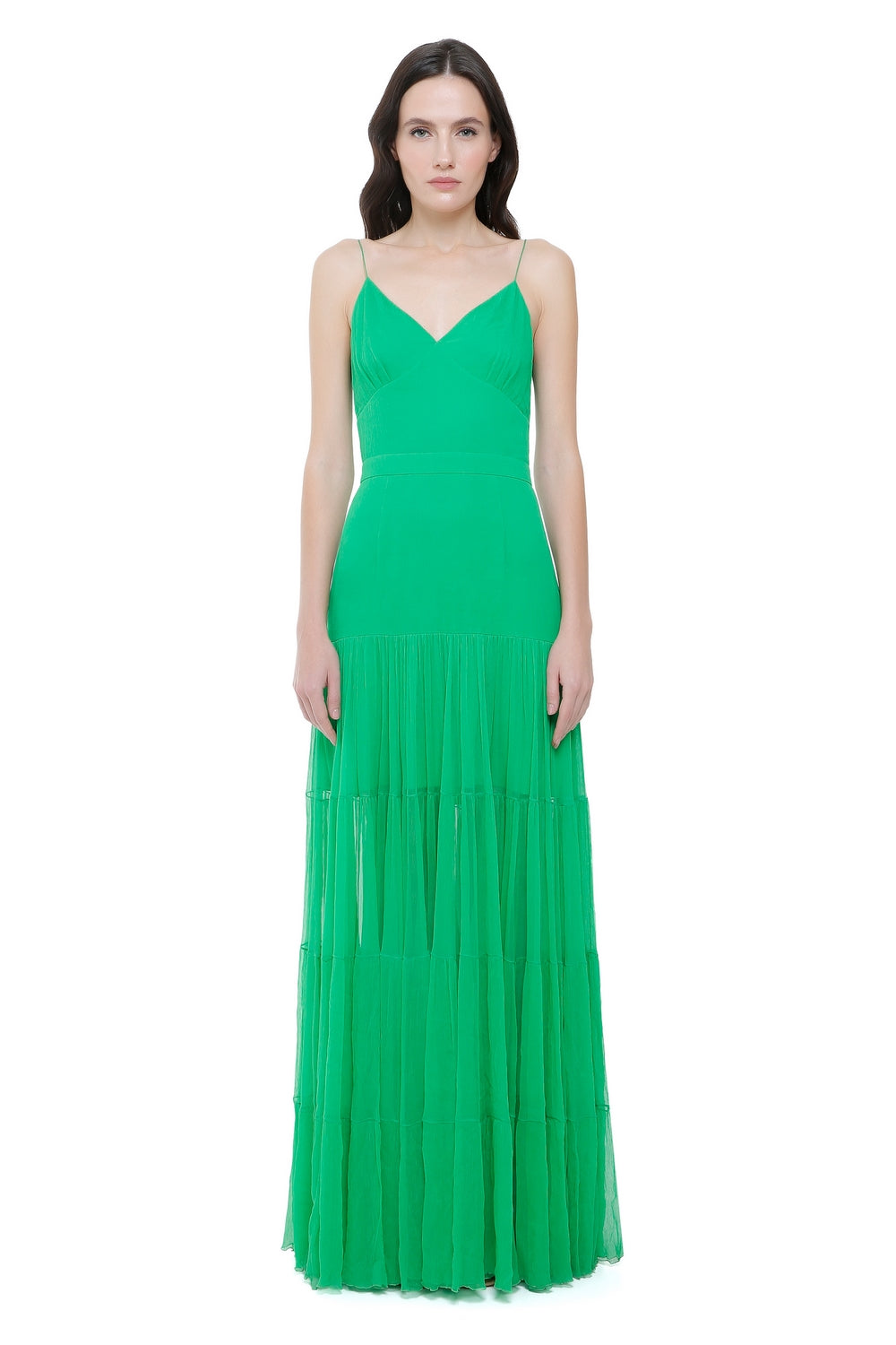 Mykonos Silk Maxi Green Dress