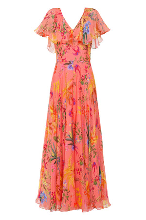 Celestine Coral Floral Print Dress