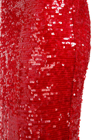 Ines Embellished Corset Evening Gown in Fire Red
