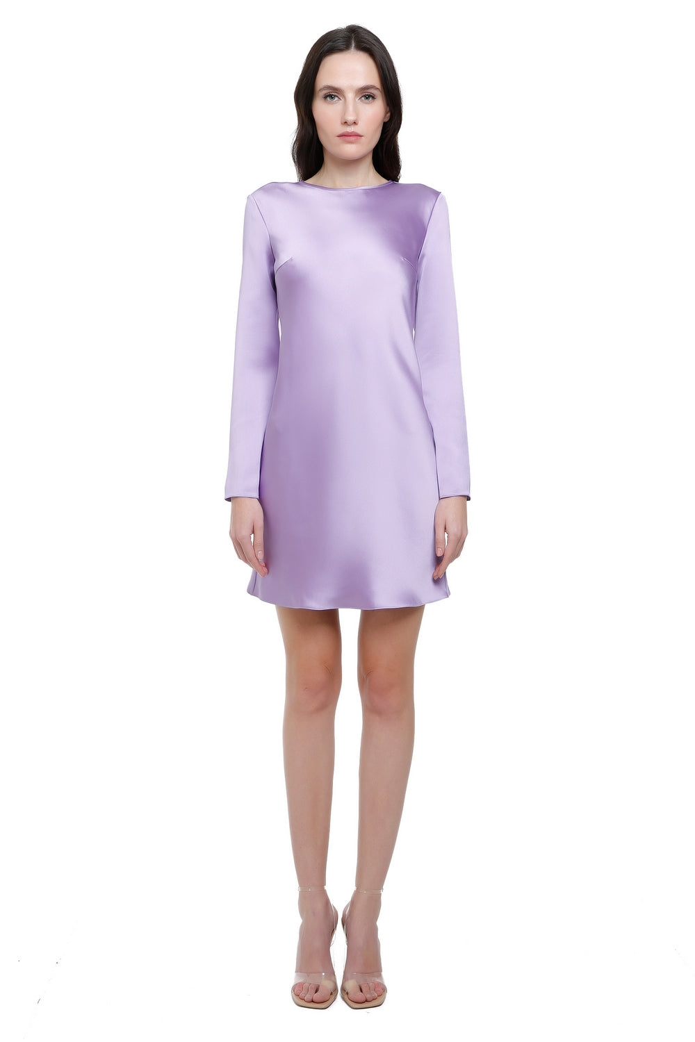Solomia Purple Silk Mini Dress