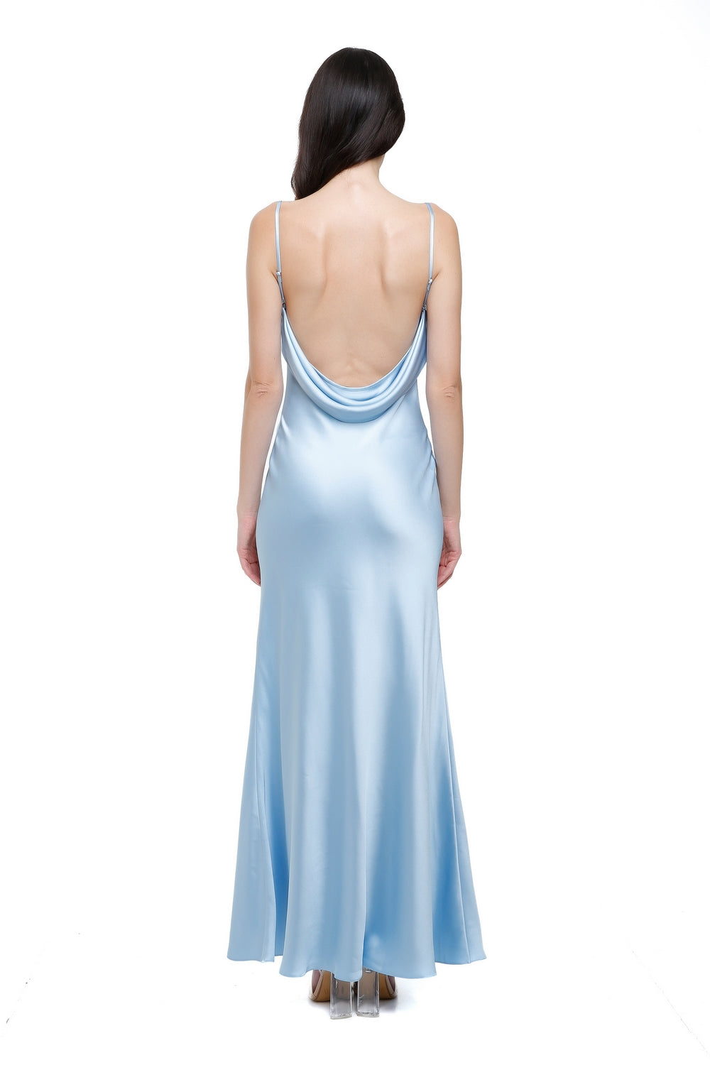 Carolyn Sky Blue Silk Maxi Dress