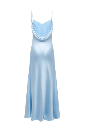 Carolyn Sky Blue Silk Maxi Dress