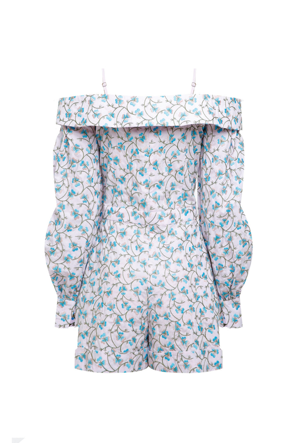 Allison Blue Floral Printed Mini Jumpsuit