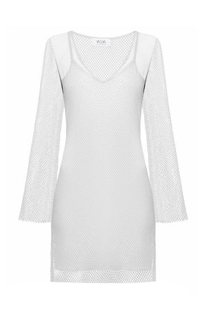 Sammy White  Crystal Mesh Mini Dress