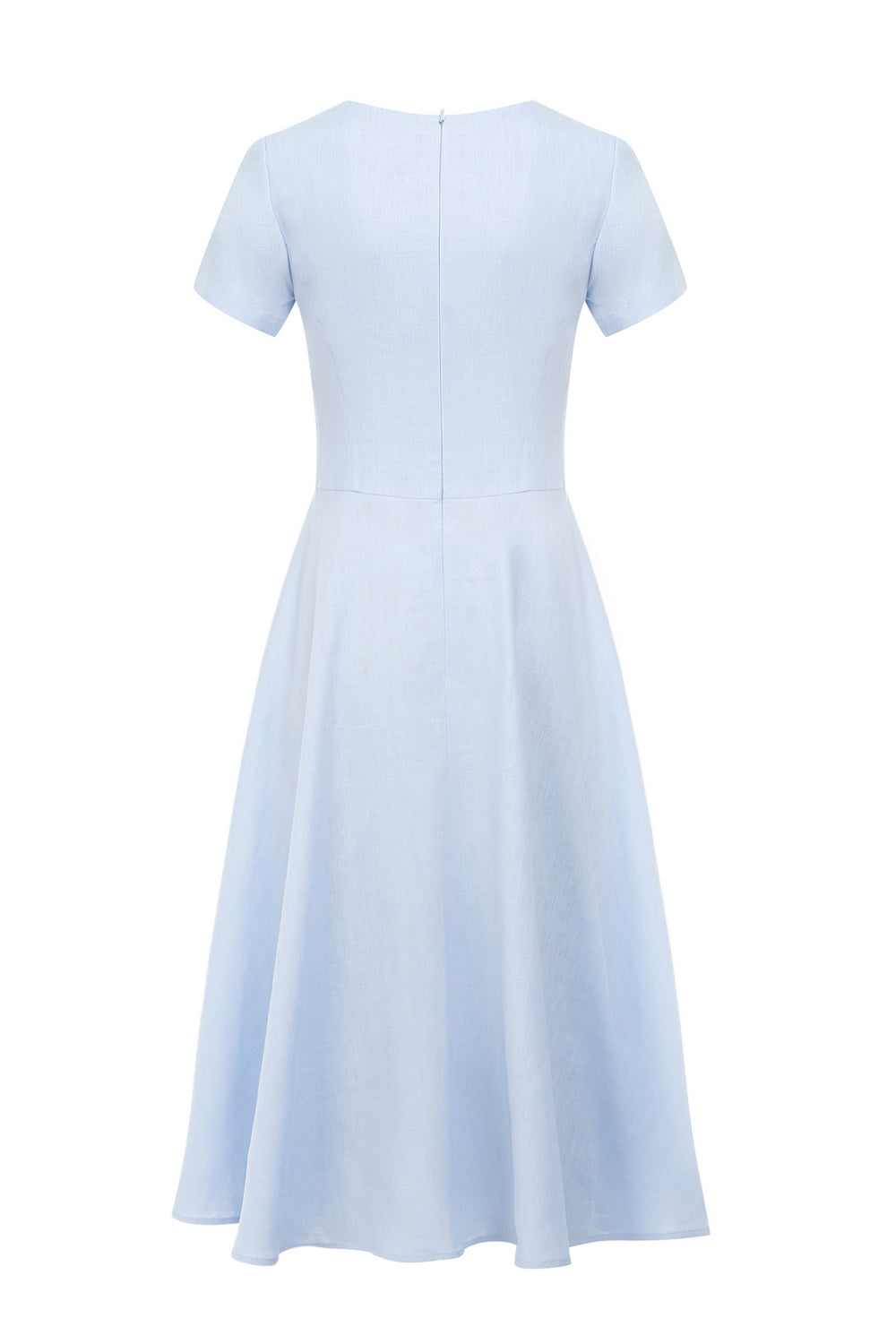 Amara Sky Blue Linen Midi Dress
